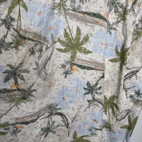 Columbia Swordfish Hawaiian Shirt Mens XXL Fish Button Up Collared Cotton Beach - Picture 9 of 14